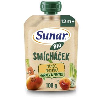 Sunar BIO ovocná kapsička Smícháček mango, mrkev, meruňka a fenykl 100g