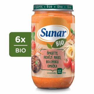 Sunar BIO příkrm boloňské špagety 12m+, 6 x 235 g