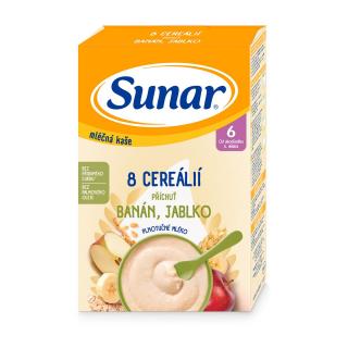 Sunar mléčná kaše s 8 cereáliemi banán, jablko 210g