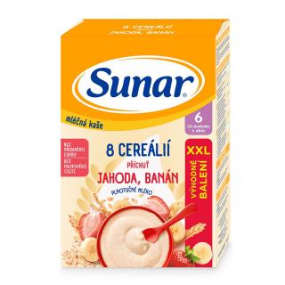 Sunar mléčná kaše s 8 cereáliemi jahoda, banán XXL 340g