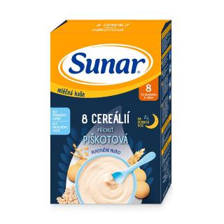 Sunar mléčná kaše s 8 cereáliemi na dobrou noc piškotová 210g