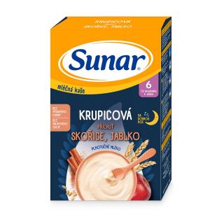 Sunar mléčná krupicová kaše na dobrou noc skořice, jablko 210g