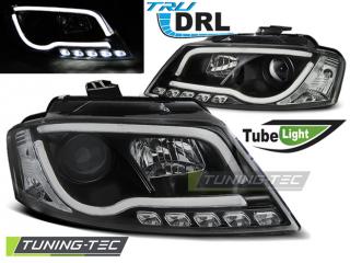 AUDI A3 8P - Přední světla TUBE LIGHT TRU DRL - Černá
