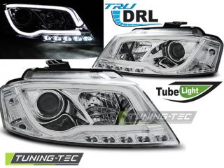 AUDI A3 8P - Přední světla TUBE LIGHT TRU DRL - Chromová