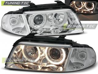 AUDI A4 B5 99-01 - Přední světla Angel Eyes - Chromová