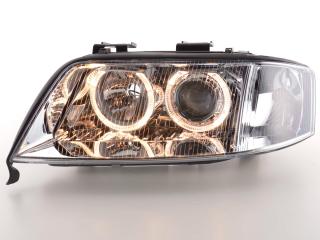 AUDI A6 4B 97-99 - Přední světla Angel Eyes Xenon - Chromová
