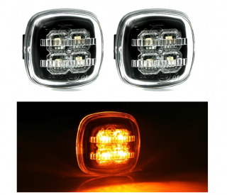 AUDI / ŠKODA - Boční blikače LED EAGLE EYES - Černá / Chromová