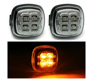 AUDI / ŠKODA - Boční blikače LED EAGLE EYES - Chromová / Kouřová