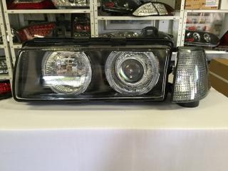 BMW E36 LIMO / TOURING - Přední světla ANGEL EYES H7/H7 DEPO - Černá