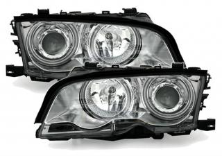 BMW E46 COUPE / CABRIO 99-01 - Přední světla ANGEL EYES CCFL - Chromová