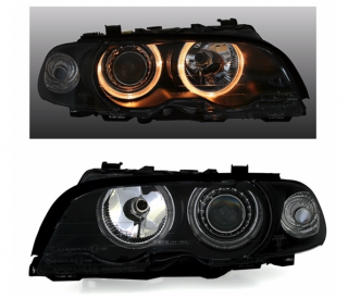 BMW E46 COUPE / CABRIO 99-03 - Přední světla ANGEL EYES XENON D2S DEPO - Černá