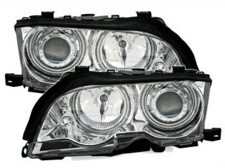 BMW E46 LIMO / TOURING 01-05 - Přední světla ANGEL EYES CCFL - Chromová