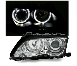 BMW E46 LIMO / TOURING 01-05 - Přední světla ANGEL EYES - Chromová