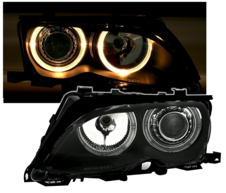 BMW E46 LIMO / TOURING 01-05 - Přední světla ANGEL EYES DEPO - Černá