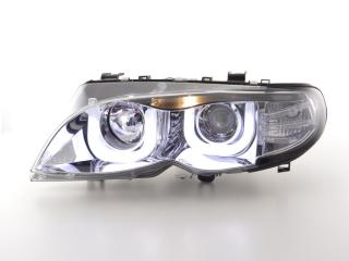 BMW E46 LIMO / TOURING 01-05 - Přední světla ANGEL EYES LED 3D - Chromová