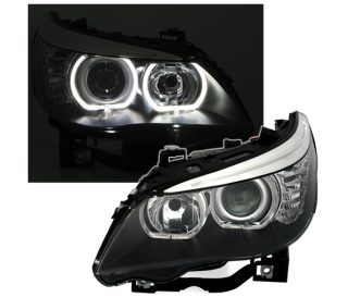 BMW E60/E61 - Přední světla ANGEL EYES H7/H7 DEPO - Černá