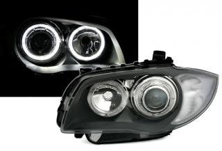 BMW E81/E82/E87/E88 - Přední světla Angel Eyes DEPO (bílé) - Šedá