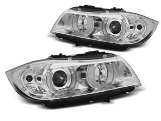 BMW E90 / E91 - Přední světla ANGEL EYES LED 3D H7/H1 SONAR - Chromová