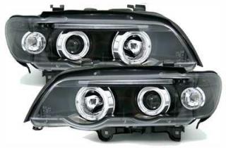 BMW X5 E53 99-03 - Přední světla Angel Eyes - Černá