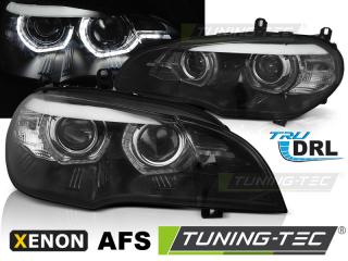 BMW X5 E70 07-10 - Přední světla ANGEL EYES 3D LED XENON D1S AFS - Černá