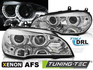 BMW X5 E70 07-10 - Přední světla ANGEL EYES 3D LED XENON D1S AFS - Chromová