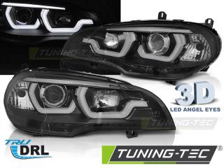 BMW X5 E70 07-13 - Přední světla ANGEL EYES 3D TRU DRL - Černá