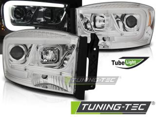 DODGE RAM 06-08 - Přední světla TUBE LIGHT JUNYAN - Chromová