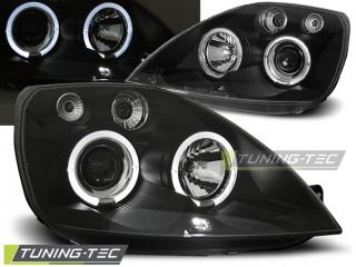 FORD FIESTA MK6 02-05 - Přední světla Angel Eyes - Černá