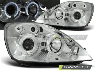 FORD FIESTA MK6 02-05 - Přední světla Angel Eyes - Chromová