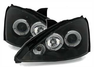 FORD FOCUS MK1 98-01 - Přední světla Angel Eyes - Černá