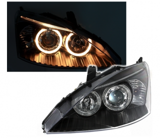 FORD FOCUS MK1 98-01 - Přední světla ANGEL EYES DEPO - Černá