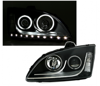 FORD FOCUS MK2 04-08 - Přední světla Angel Eyes CCFL EAGLE EYES - Černá