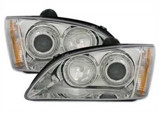 FORD FOCUS MK2 04-08 - Přední světla Angel Eyes - Chromová
