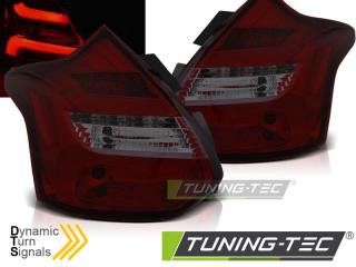 FORD FOCUS MK3 - Zadní světla LED BAR DYNAMICKÝ blikač - Červená/Kouřová