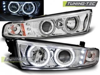 MITSUBISHI GALANT 8 EAO 96-06 - Přední světla Angel Eyes CCFL - Chromová