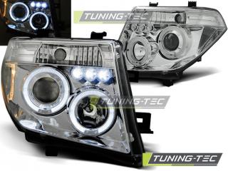 NISSAN NAVARA D40/PATHFINDER 05-10 - Přední světla ANGEL EYES JUNYAN - Chromová