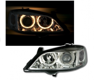 OPEL ASTRA G - Přední světla ANGEL EYES H7/H7 DEPO - Chromová