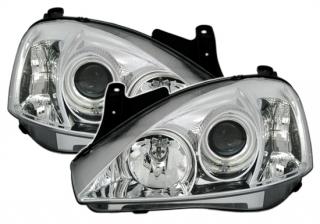 OPEL CORSA C - Přední světla Angel Eyes CCFL - Chromová