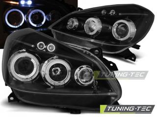 RENAULT CLIO 3 - Přední světla Angel Eyes - Černá