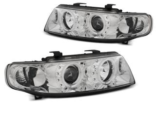 SEAT LEON 1M - Přední světla ANGEL EYES CCFL SONAR - Chromová