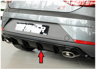SEAT LEON 5F FR / CUPRA 2017- Zadní difuzor RIEGER - Černá/Lesk