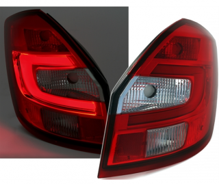 ŠKODA FABIA 2 - Zadní světla LIGHT BAR - Červená