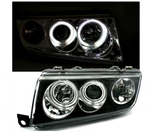 ŠKODA FABIA 6Y - Přední světla ANGEL EYES CCFL EAGLE EYES - Černá
