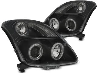 SUZUKI SWIFT - Přední světla ANGEL EYES CCFL SONAR - Černá