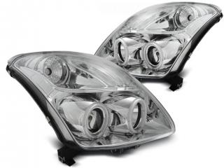 SUZUKI SWIFT - Přední světla ANGEL EYES CCFL SONAR - Chromová