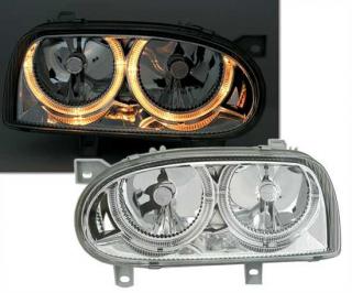VW GOLF 3 - Přední světla ANGEL EYES H7/H7 DEPO - Chromová
