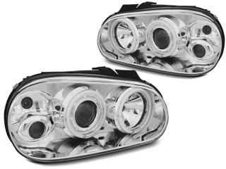 VW GOLF 4 - Přední světla ANGEL EYES CCFL SONAR - Chromová