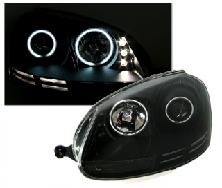 VW GOLF 5 - Přední světla ANGEL EYES CCFL EAGLE EYES - Černá