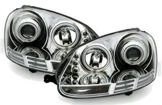 VW GOLF 5 - Přední světla ANGEL EYES CCFL EAGLE EYES - Chromová