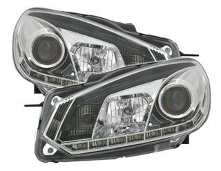VW GOLF 6 - Přední světla DAYLINE DRL SONAR - Chromová